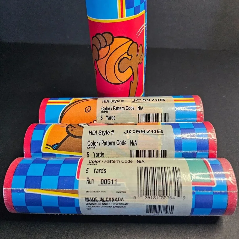 Scooby Doo Hanna Barbera Wallpaper, Lot of 4 Border Rolls, Vintage 1990s